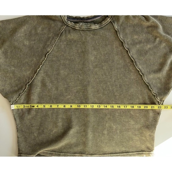 Anthropologie Pilcro Dolman Short Sleeve Waffle Knit Top Womens XS Green - Picture 10 of 12